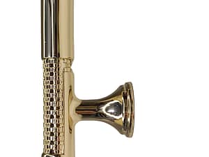 Puxador Mobiliário Baixo Relevo Dourado Maciço Polido - 380 mm. Código TIN.0380.DOU.MAR.LIN