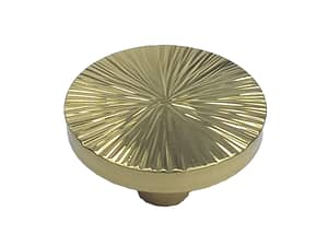 Puxador Mobiliário Circular Estriado Maciço Dourado - 33 mm. Código TIN.0033.DOU.EST.CIR