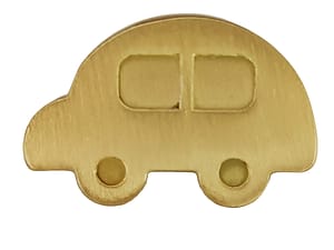 Puxador Mobiliário Formato Carro Dourado de Bronze Maciço Polido - 38 mm