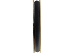 Puxador Mobiliário Dourado/Preto Liga de Zinco Extremidade Oval Vazada - 150 mm. Código LIQ.0150.DOU.PRE.LIN