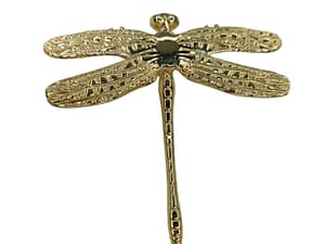 Puxador Mobiliário Formato Libélula Dourado Vívido - 80 mm