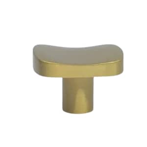 Puxador Mobiliário Quadrado Côncavo Maciço Dourado Polido - 33 mm. Código TIN.0033.DOU.LIS.QUA