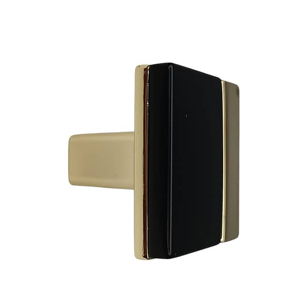 Puxador Mobiliário Elegante Dourado/Preto - 32mm.  Código KAK.0032.DOU.PRE.QUA