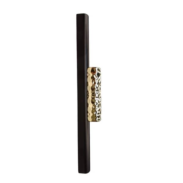 Puxador Mobiliário Martelado Preto/Dourado -148 mm. Código DIA.0148.PRE.MAR.LIN