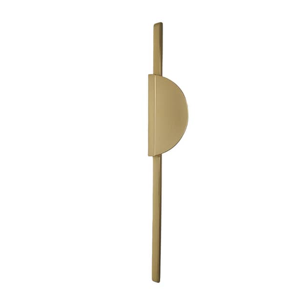 Puxador Mobiliário Semicircular Dourado Maciço Polido - 319 mm. Código LIQ.0319.DOU.LIS.LIN